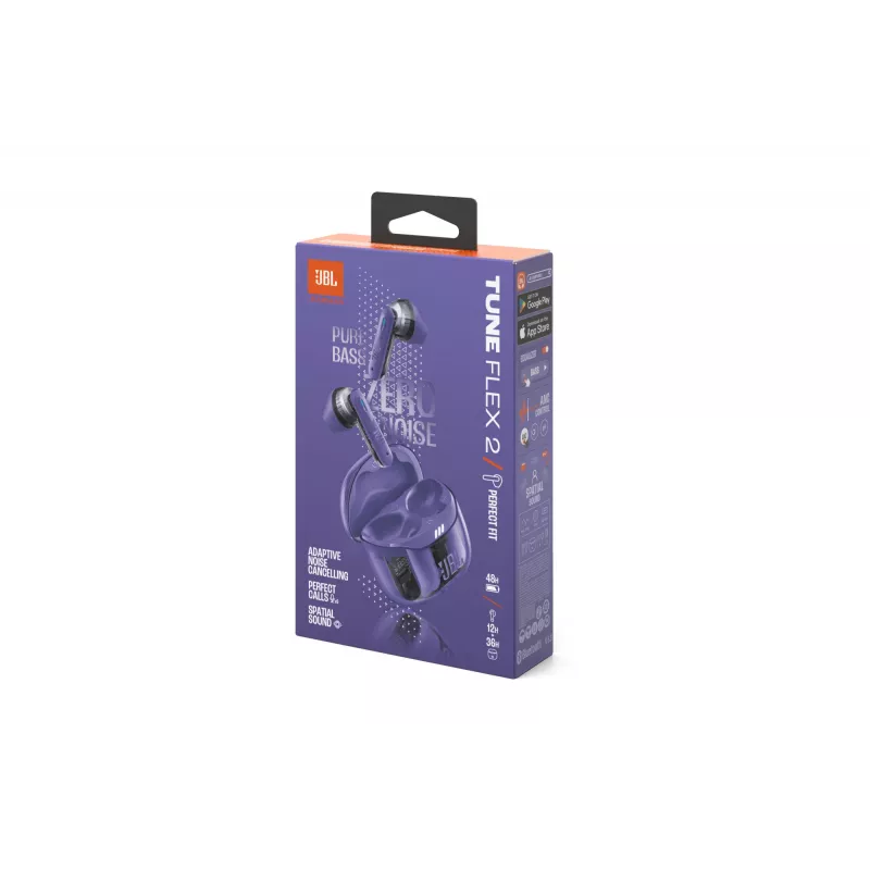 JBL Tune Flex 2 Ghost Edition austiņas True Wireless Stereo (TWS) Ievietojamas zvaniem/mūzikai Bluetooth violets