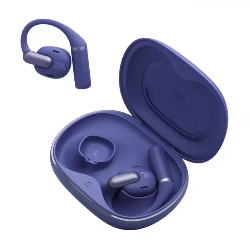 Austiņas JBL Sense Pro TWS auss āķis, Bluetooth, USB-C uzlādes statīvs, 20–40000 Hz, zila, 95,2 g