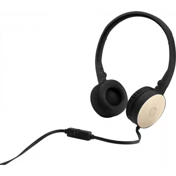HP Stereo Headset H2800 (melns ar zīda zeltu), vadu, zvani/mūzika, 125 g, austiņas, melns, zelts