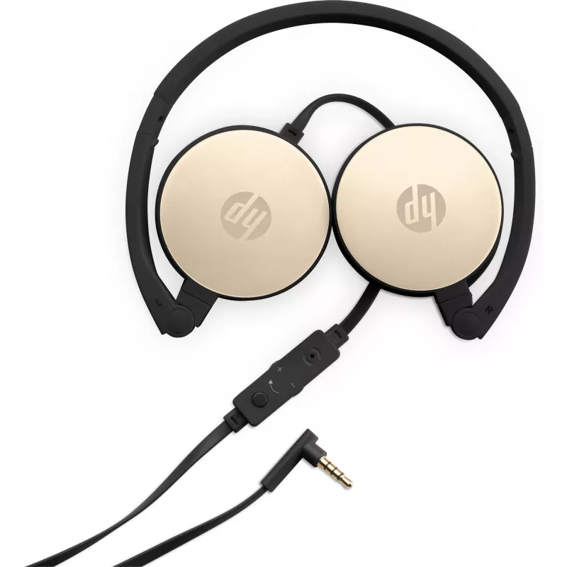 HP Stereo Headset H2800 (melns ar zīda zeltu), vadu, zvani/mūzika, 125 g, austiņas, melns, zelts