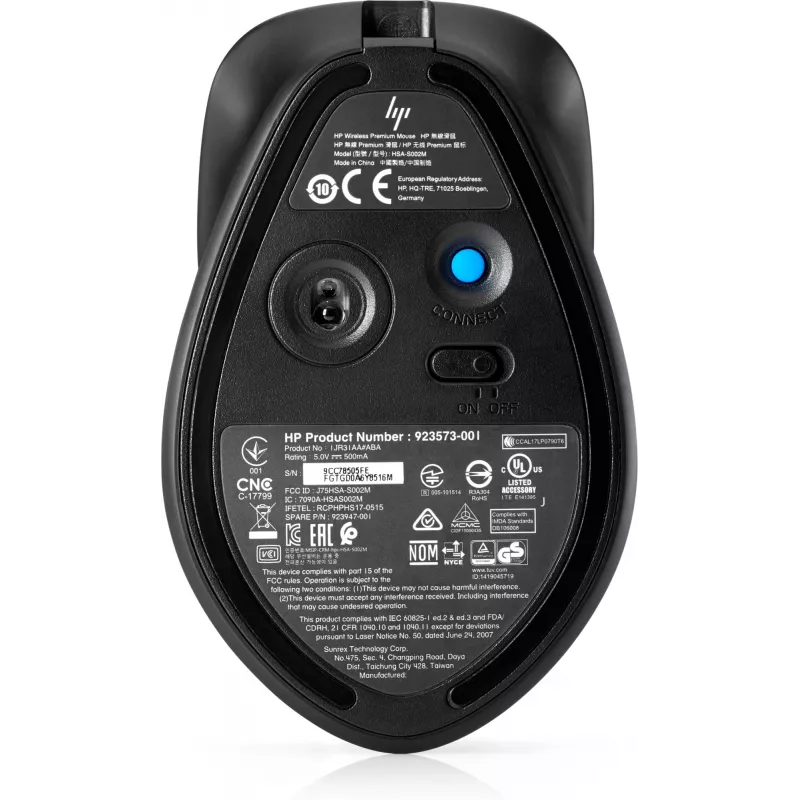 HP ENVY Rechargeable pele 500, piemērota abām rokām, lāzera, RF bezvadu, 1600 DPI, melna, pelēka