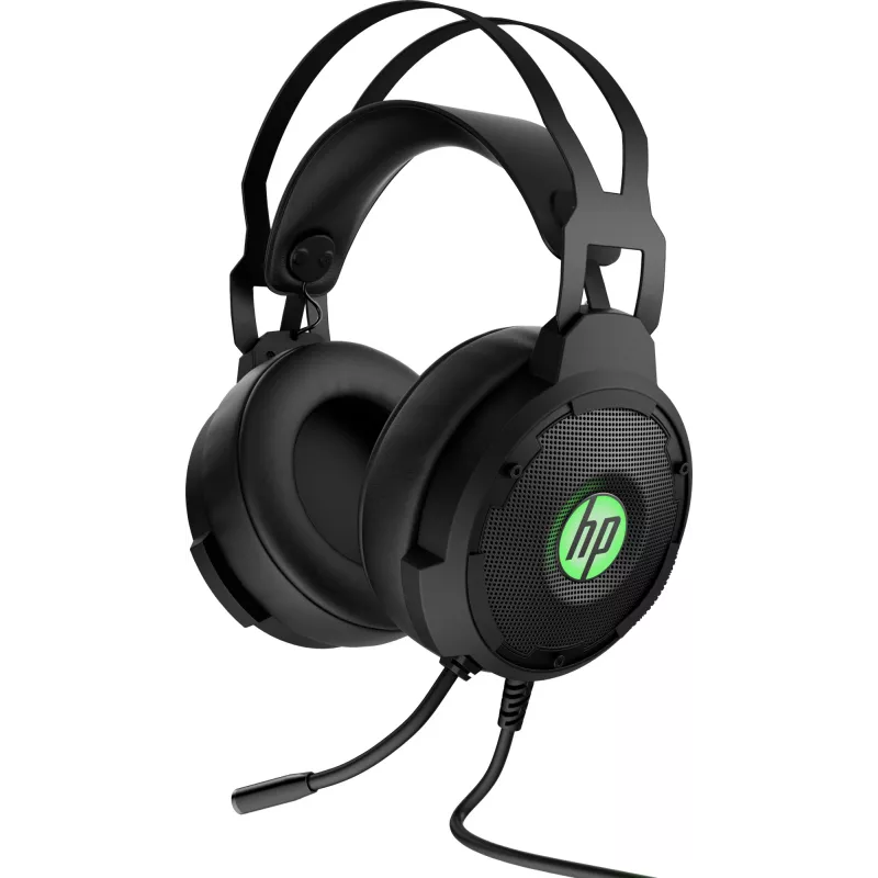 HP Pavilion Gaming Headset 600, vadu, spēlēm, 360 g, austiņas, melnas, zaļas