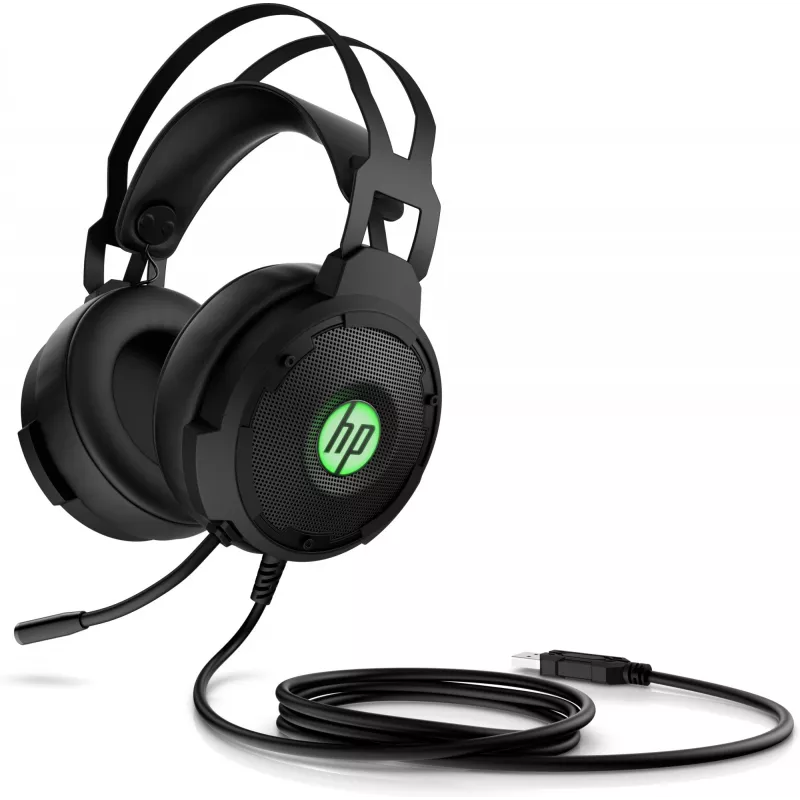 HP Pavilion Gaming Headset 600, vadu, spēlēm, 360 g, austiņas, melnas, zaļas