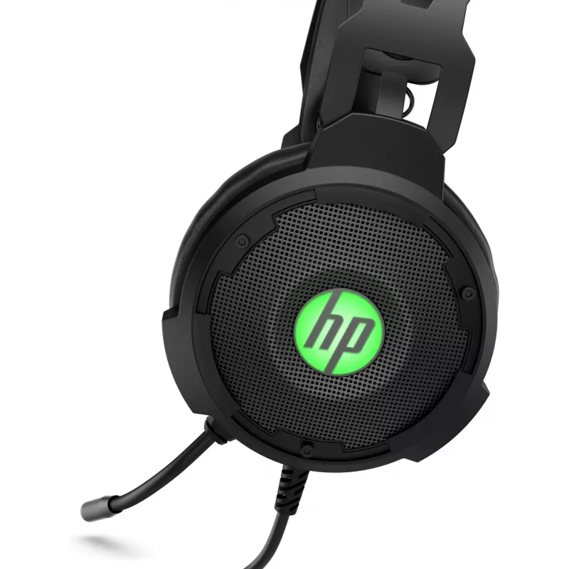 HP Pavilion Gaming Headset 600, vadu, spēlēm, 360 g, austiņas, melnas, zaļas