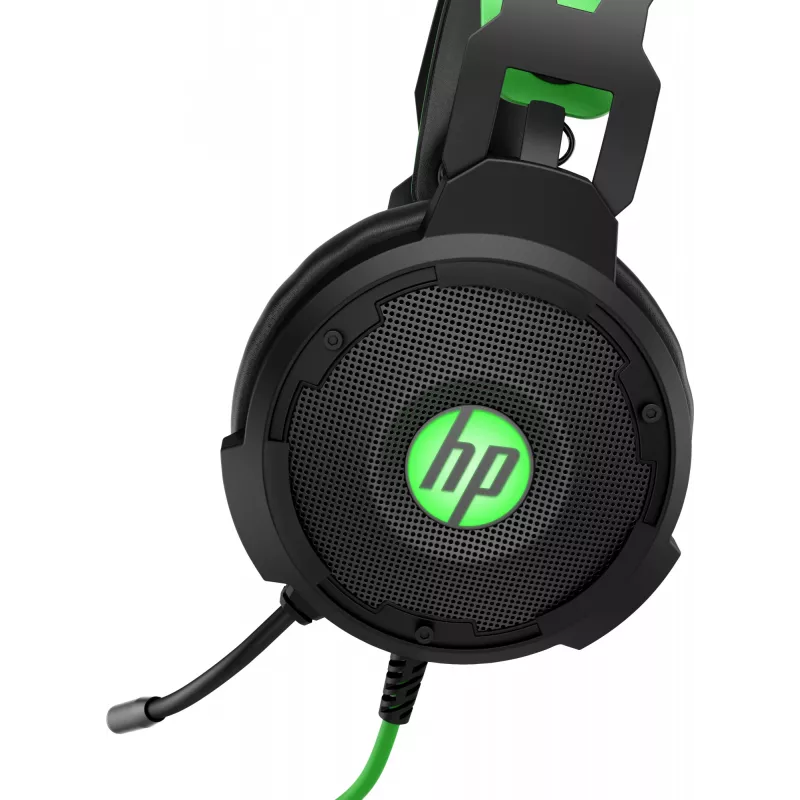 HP Pavilion Gaming Headset 600, vadu, spēlēm, 360 g, austiņas, melnas, zaļas
