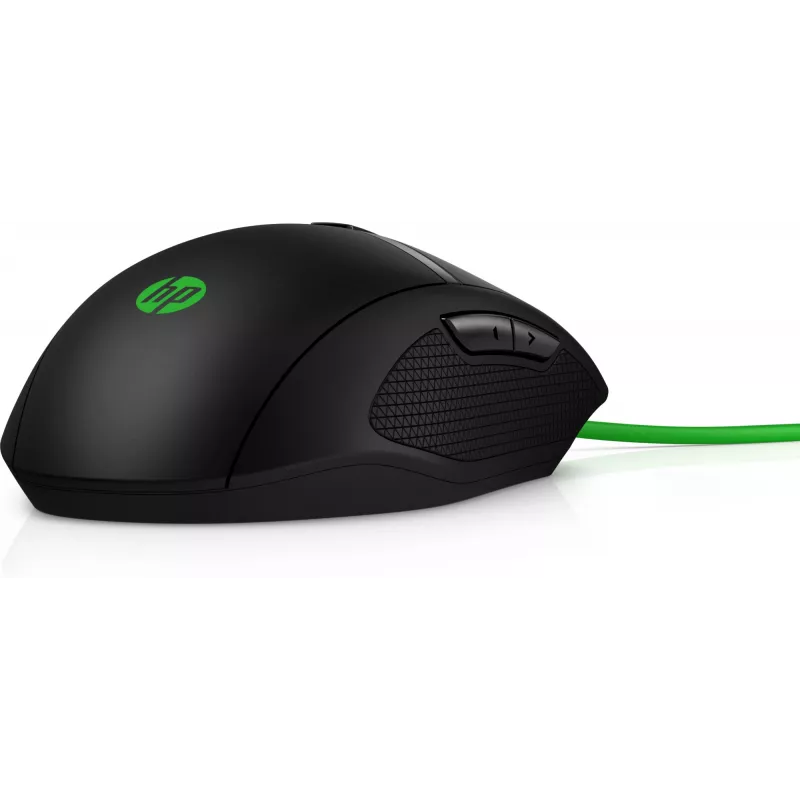 HP Pavilion Gaming pele 300, piemērota abām rokām, Optiskais, USB Type-A, 5000 DPI, Melna, Zaļa