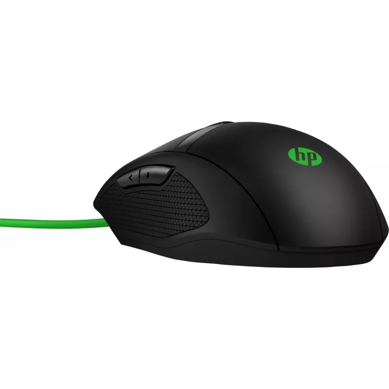 HP Pavilion Gaming pele 300, piemērota abām rokām, Optiskais, USB Type-A, 5000 DPI, Melna, Zaļa