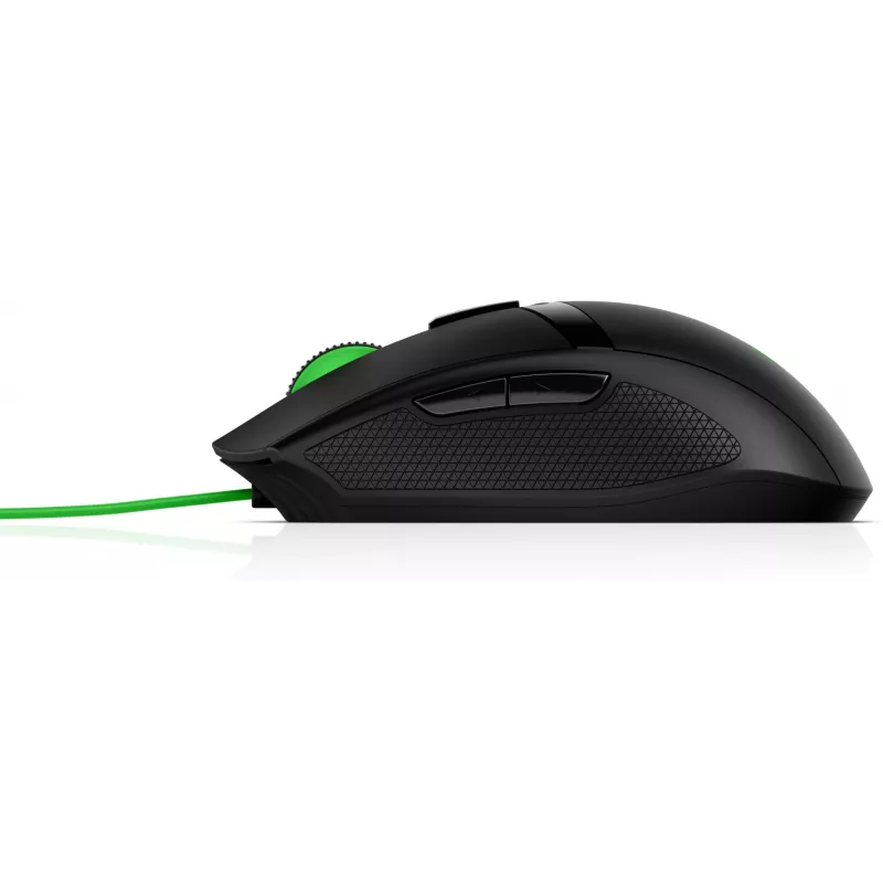 HP Pavilion Gaming pele 300, piemērota abām rokām, Optiskais, USB Type-A, 5000 DPI, Melna, Zaļa