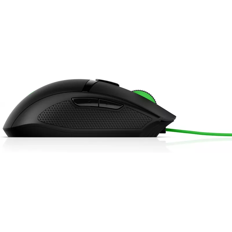 HP Pavilion Gaming pele 300, piemērota abām rokām, Optiskais, USB Type-A, 5000 DPI, Melna, Zaļa