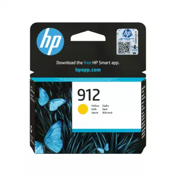 HP 912 dzeltena oriģinālā tintes kasetne, dzeltena, 1 gab., 315 lappuses