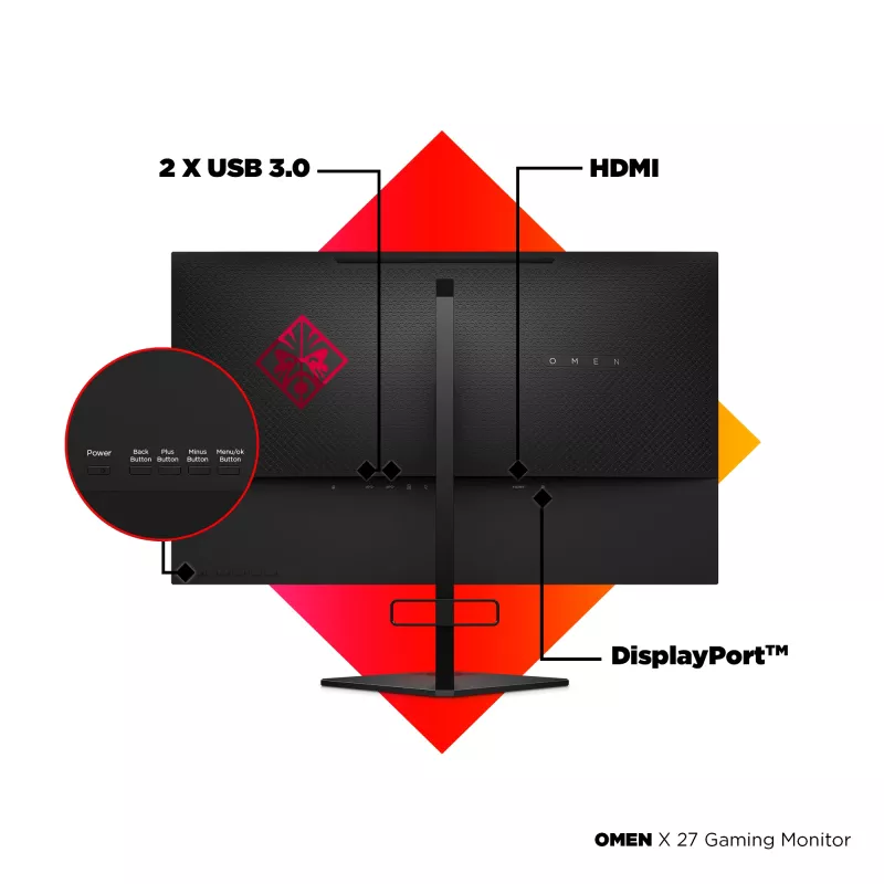HP OMEN X 27 datora monitors 68.6 cm (27 collas) 2560 x 1440 pikseļi Quad HD Melns (atjaunota prece)