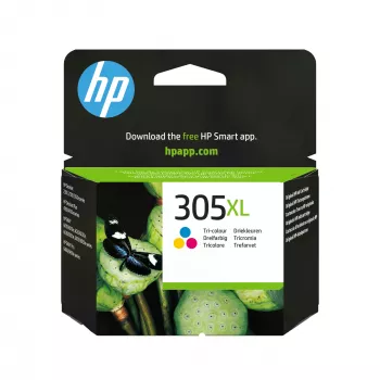 HP 305XL lielas ietilpības trīskrāsu oriģinālā tintes kasetne, ciāna, fuksīna, dzeltena, 1 gab., 200 lappuses