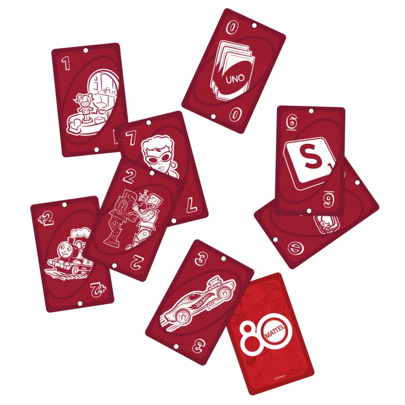Galda spēle UNO Mattel 80th Ruby Red kāršu spēle bērniem un ģimenes vakariem