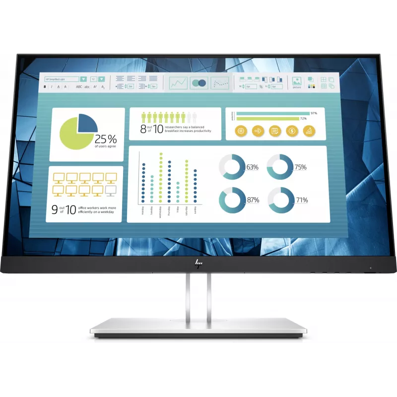 HP E-Series E22 G4 datora monitors 54,6 cm (21,5 ″) 1920 x 1080 pikseļi Full HD LCD Melns, Sudraba