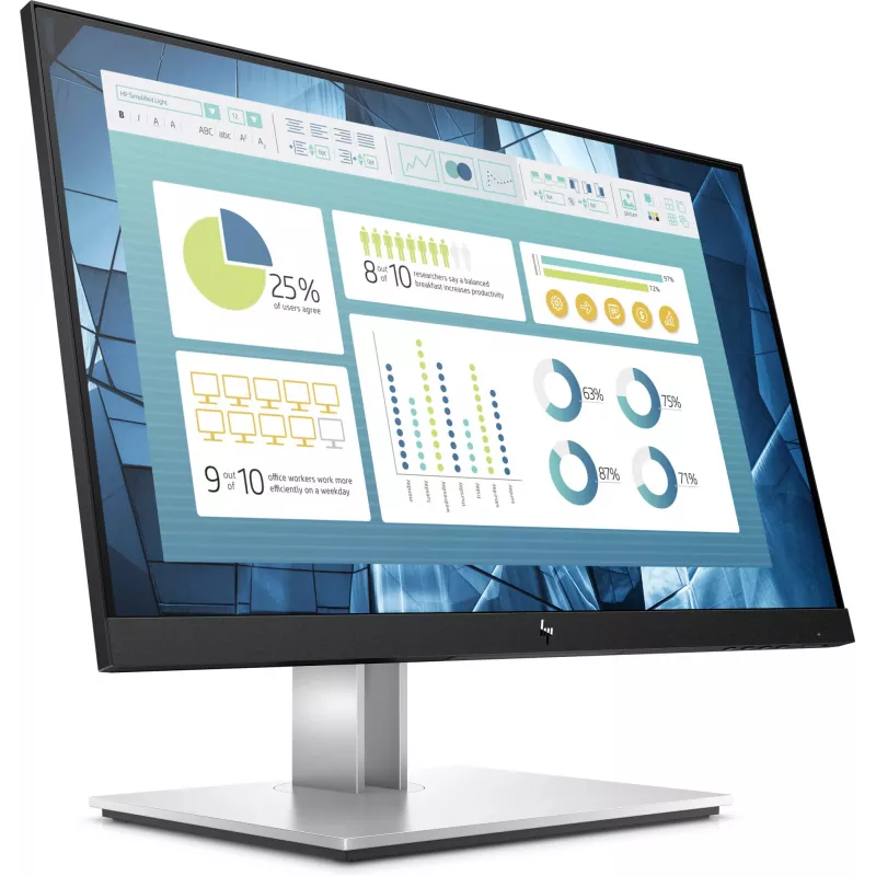 HP E-Series E22 G4 datora monitors 54,6 cm (21,5 ″) 1920 x 1080 pikseļi Full HD LCD Melns, Sudraba