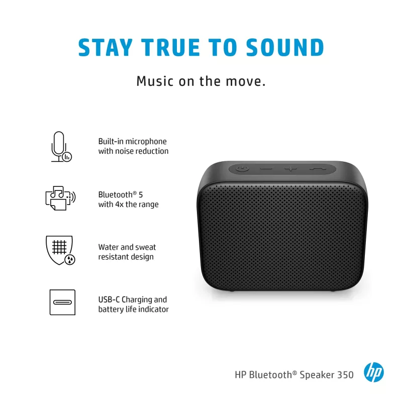 HP Silver Bluetooth Speaker 350, bezvadu, balts, universāls, iebūvēta baterija, 180 g, 78,5 mm