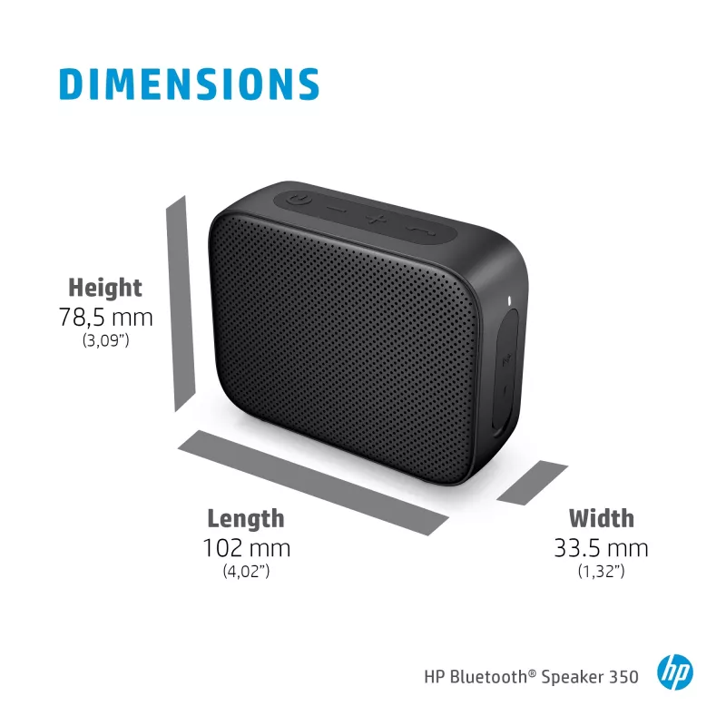 HP Silver Bluetooth Speaker 350, bezvadu, balts, universāls, iebūvēta baterija, 180 g, 78,5 mm