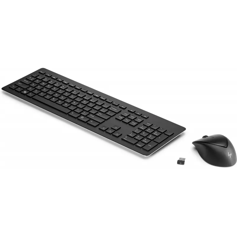 HP Wireless Rechargeable 950MK pele un tastatūra, pilna izmēra bezvadu mehāniskā