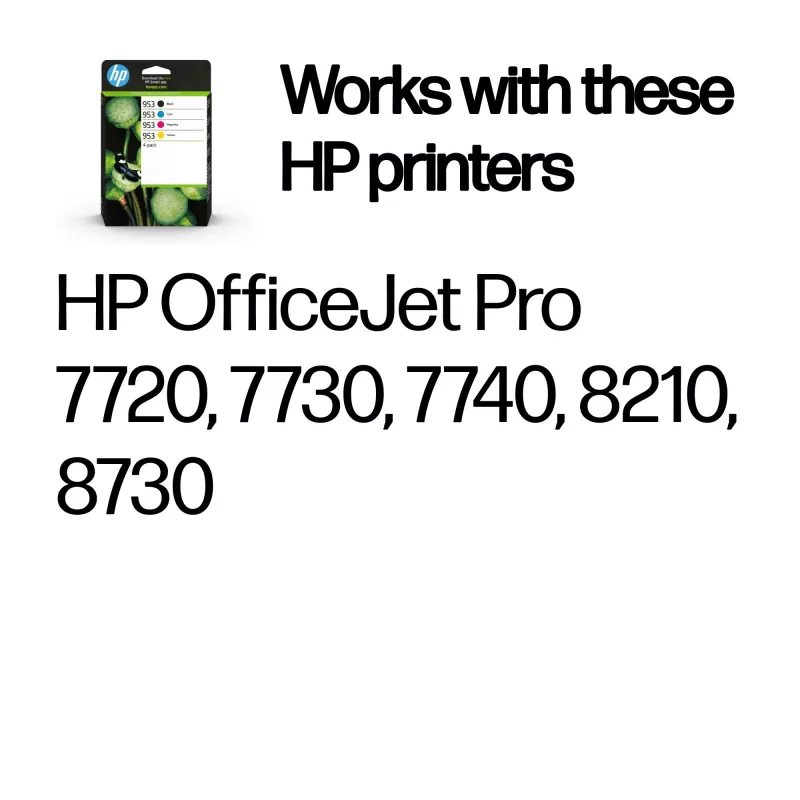 HP 953 4-pack Melns/Ciāna/fuksīnas/Dzeltens Oriģinālās tintes kasetnes