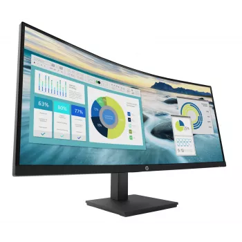 HP P34hc G4 WQHD USB-C izliekts monitors, 86,4 cm (34 collas), 3440 x 1440 pikseļi, Wide Quad HD, LCD, 5 ms, melns