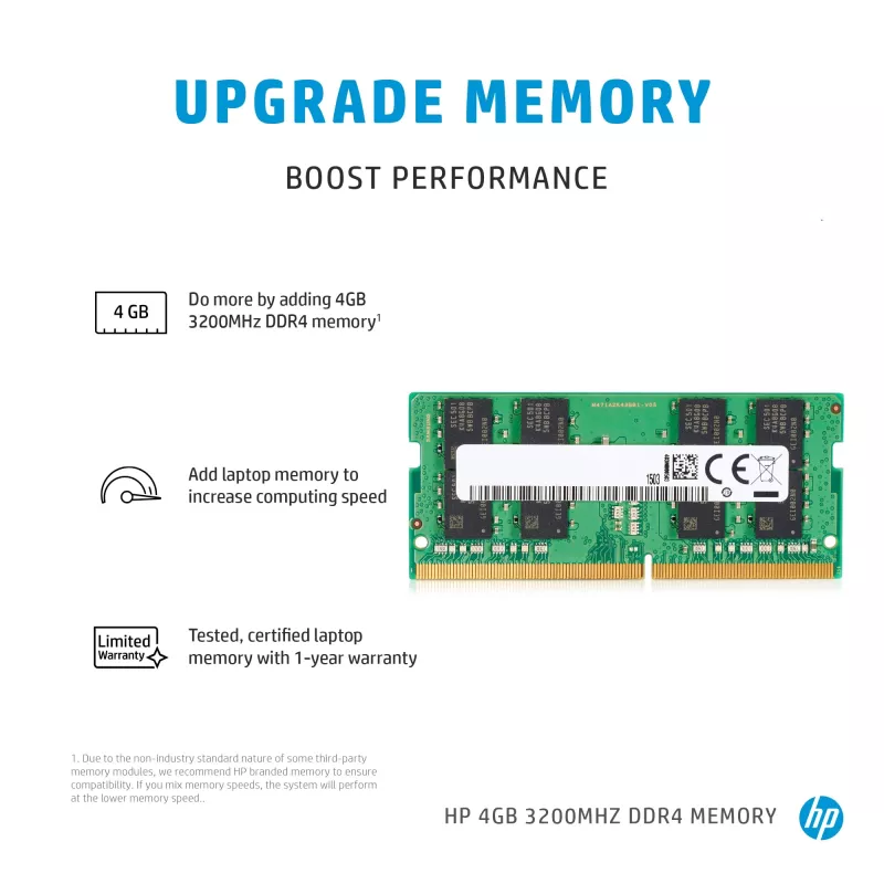 HP 286H5AA atmiņas modulis 4 GB 1 x 4 GB DDR4 260-pin SO-DIMM
