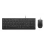 Vadu pilnizmēra USB tastatūras un peles komplekts Lenovo 4X31R64409 — 100% izkārtojums, 1,8 m kabelis, melns, dāņu