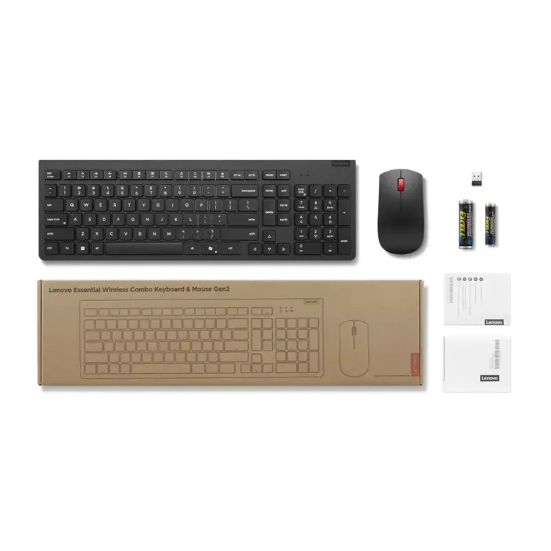 Lenovo 4X31R64497 tastatūra Pele iekļauta Birojs RF Bezvadu Nordic melna