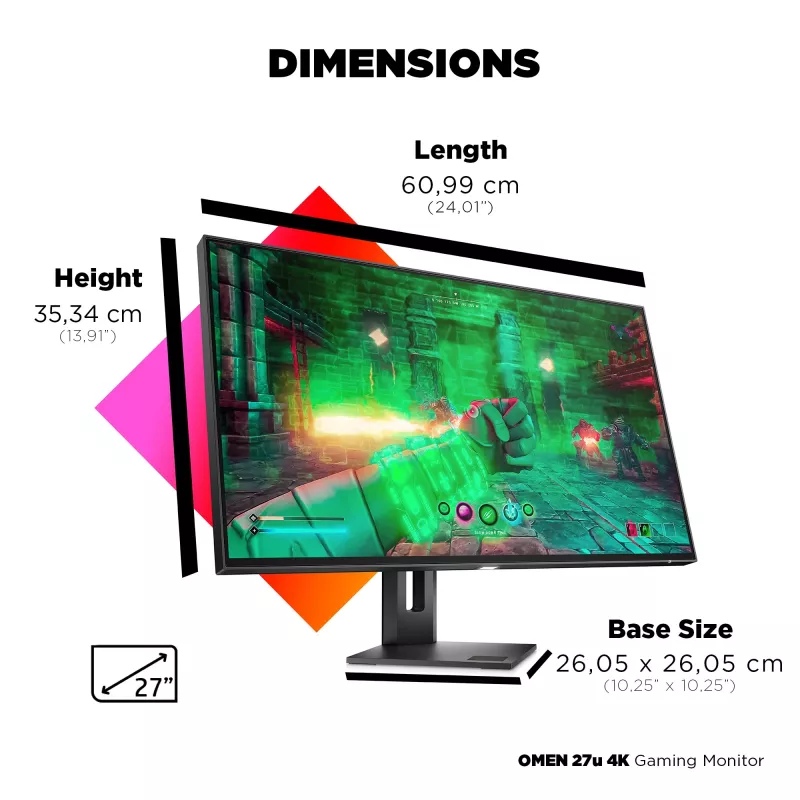 Monitor HP OMEN 27u 27 collas 4K Ultra HD LCD 3840 x 2160