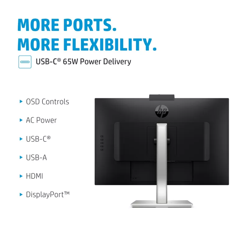 HP E27m G4 QHD USB-C konferenču monitors, 68,6 cm (27 collas), 2560 x 1440 pikseļi, Quad HD, LCD, 5 ms, melns, sudrabains