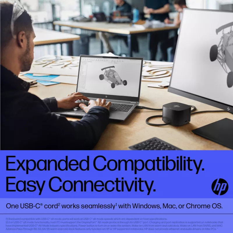 HP Thunderbolt Dock 280W G4 vadu dokstacija Thunderbolt 4, melna