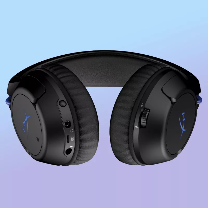 HyperX Cloud Flight - bezvadu spēļu austiņas (melnas-zilas) - PS5-PS4