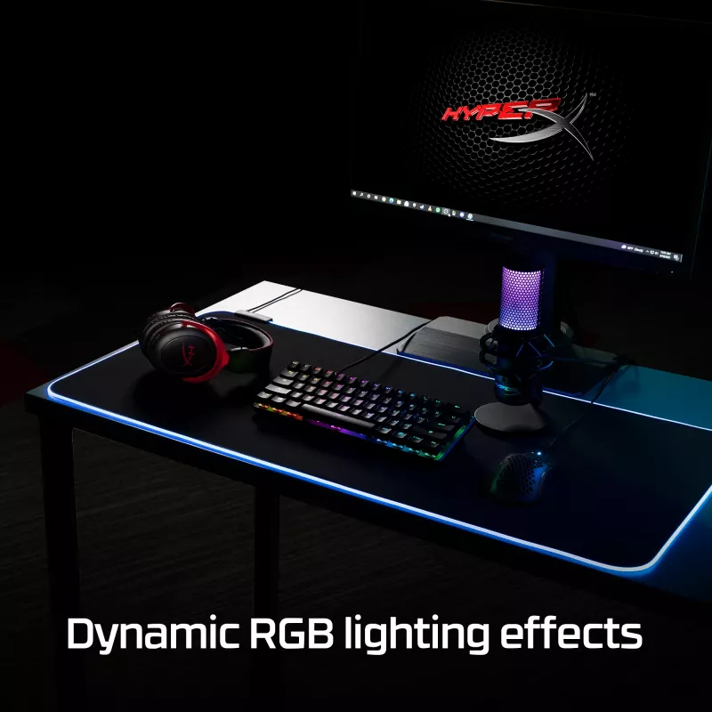 HyperX Pulsefire Mat - RGB spēļu peļu paliktnis - audums (XL)