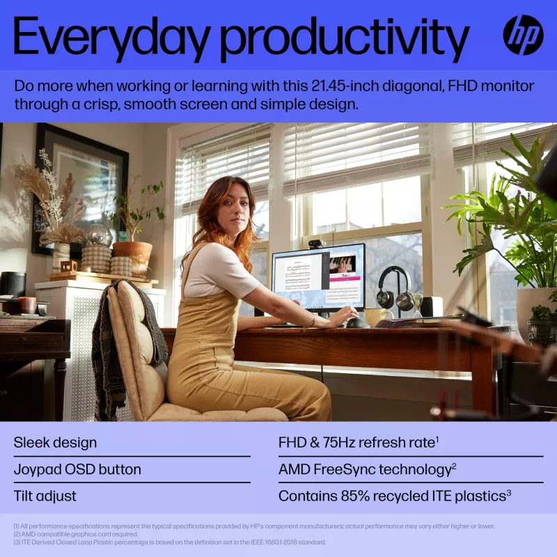 Monitors HP V22v G5 21,4 collas Full HD 1920 x 1080