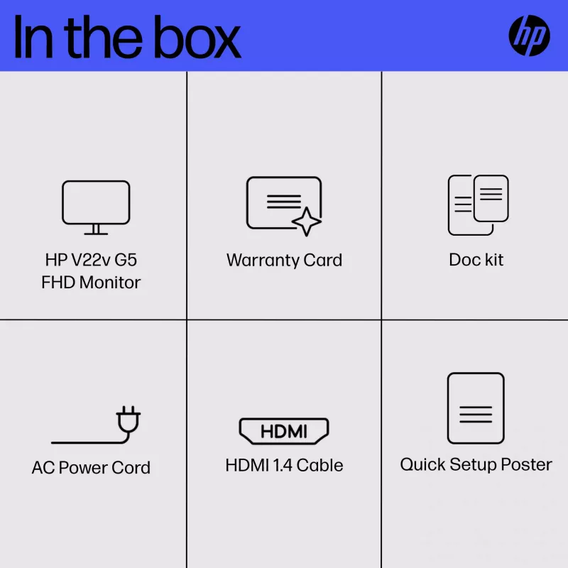 Monitors HP V22v G5 21,4 collas Full HD 1920 x 1080