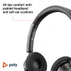 HP Poly Poly Melnswire 3320 USB-A austiņas, vadu, birojam/zvanu centram, 130 g, austiņas, melna