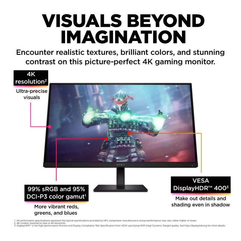 OMEN by HP 27 collu UHD 144Hz spēļu monitors - OMEN 27k