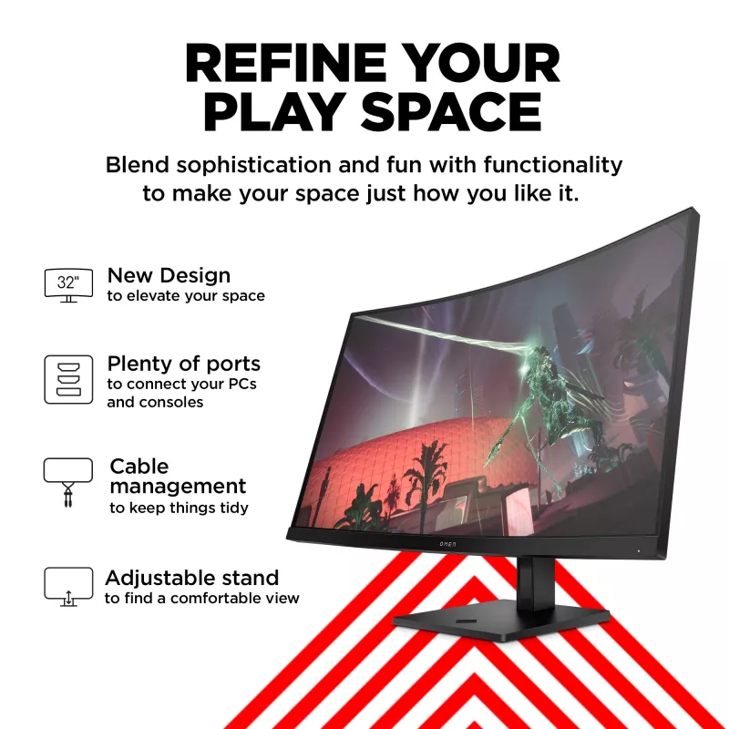 OMEN by HP 31,5 collu QHD 165 Hz izliekts spēļu monitors - OMEN 32c