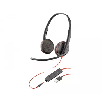 Austiņas POLY Melnswire 3225 Stereo USB-A vadu biroja zvanu centram
