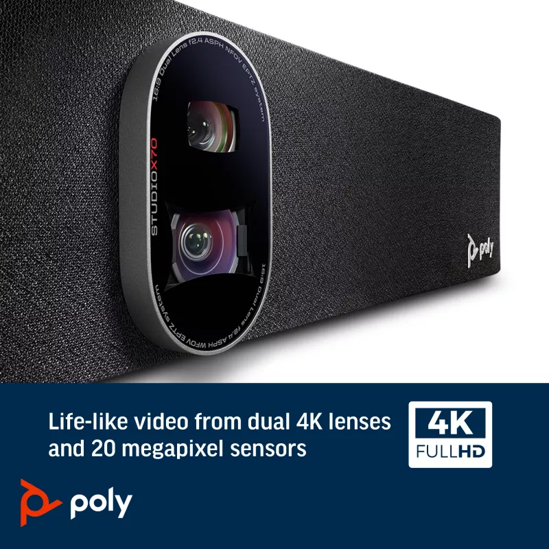 HP Poly Studio X70 universāla video bāra, 357 kg, 0 - 40 °C, 15 - 80%, 840,2 mm, 135,4 mm, 117,3 mm