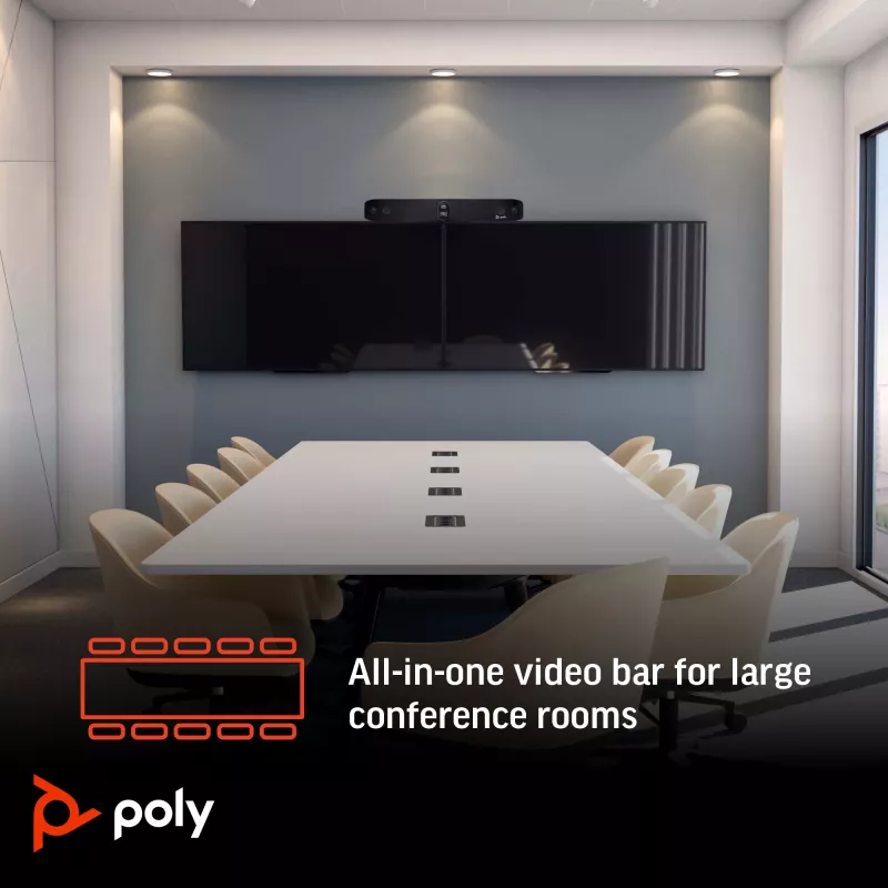 HP Poly Studio X70 universāla video bāra, 357 kg, 0 - 40 °C, 15 - 80%, 840,2 mm, 135,4 mm, 117,3 mm