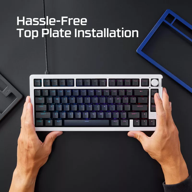 Mehāniskās tastatūras augšējais panelis Kingston HyperX Alloy Rise 85U09AA balts