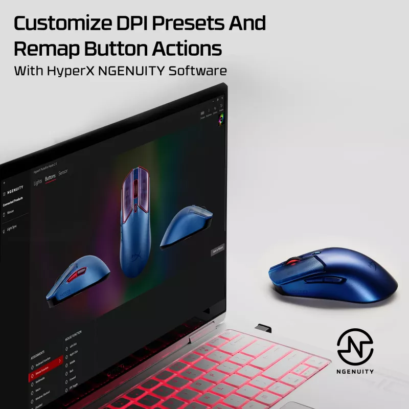 Bezvadu spēļu pele HP HyperX Pulsefire Haste 2 S Navy 64g Li-Ion