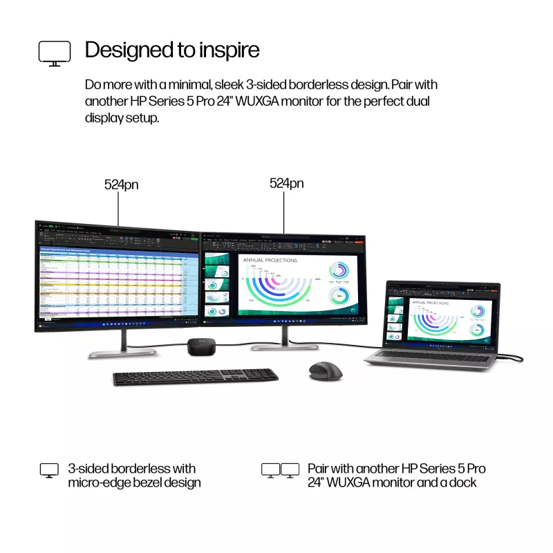 Monitors HP Series 5 Pro 24 collu WUXGA displejs 1920 x 1200
