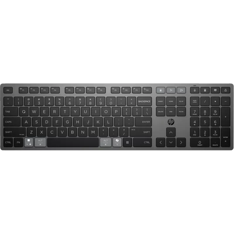 Bezvadu uzlādējama pilna izmēra QWERTY tastatūra HP 725 — modelis 9T5B2AA#UUW