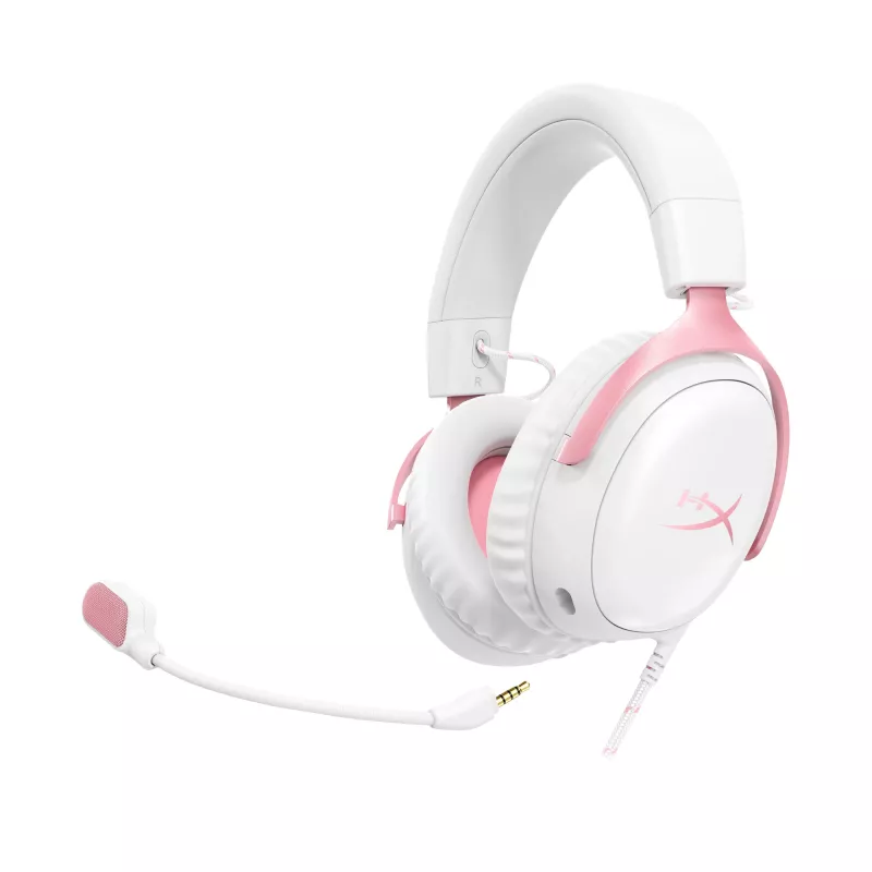 HyperX Cloud III - spēļu austiņas (balta/rozā)