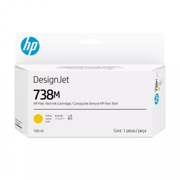 HP 738M 130 ml dzeltena DesignJet tintes kasetne ar drukas galviņu, termiskā tintes drukāšana