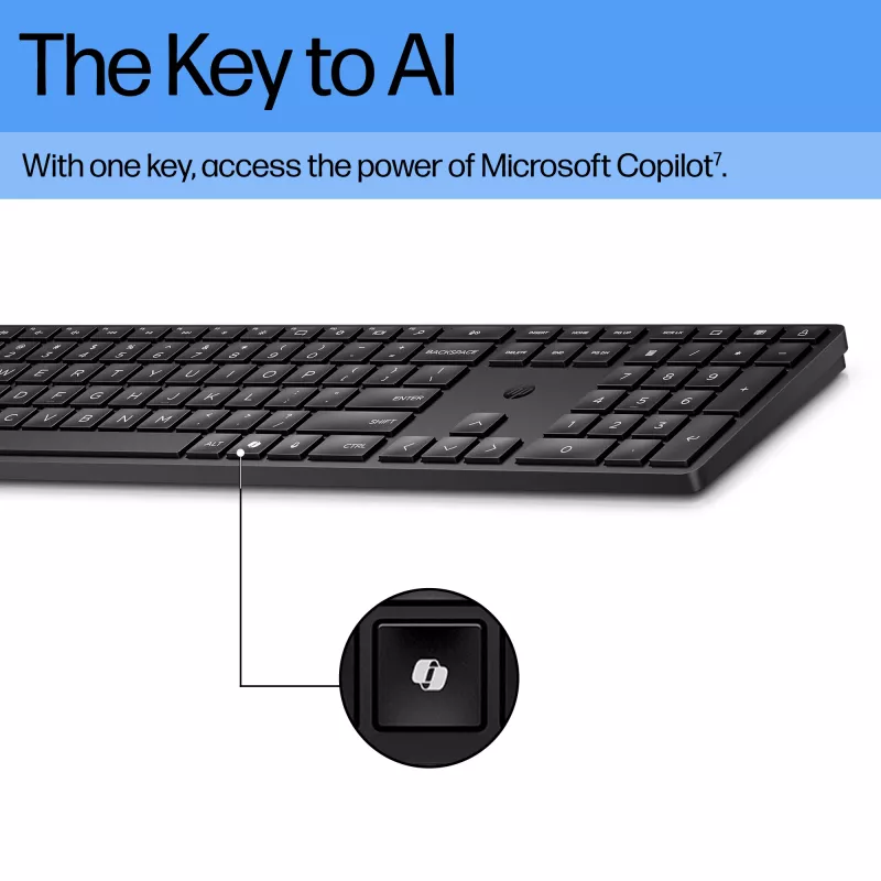 HP 655 bezvadu tastatūras un peles komplekts, melns, pele iekļauta