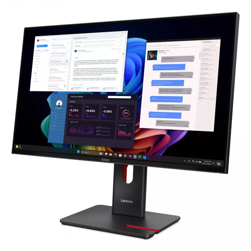 Lenovo ThinkVision T27UD-40 monitors, 27 collas, 4K Ultra HD LCD 3840 x 2160