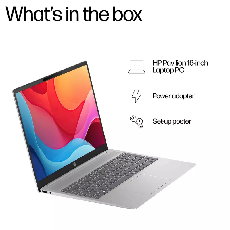 HP Pavilion 16-ag0009na AMD Ryzen™ 5 8540U klēpjdators 40,6 cm (16 collu) skārienjūtīgs 2K 8 GB LPDDR5-SDRAM Wi-Fi 6 (802.11ax) Windows 11 Home zils (atjaunota prece)