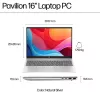 HP Pavilion 16-ag0009na AMD Ryzen™ 5 8540U klēpjdators 40,6 cm (16 collu) skārienjūtīgs 2K 8 GB LPDDR5-SDRAM Wi-Fi 6 (802.11ax) Windows 11 Home zils (atjaunota prece)